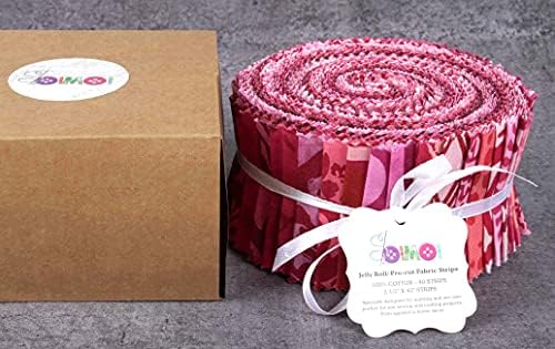 Soimoi Pink Jelly Roll Fabrics for Quilting 40 Strip 2.5" Inches