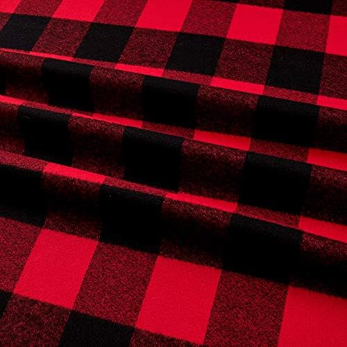 Kaufman Mammoth Flannel Buffalo Check Large Red, Fabric by the Yard