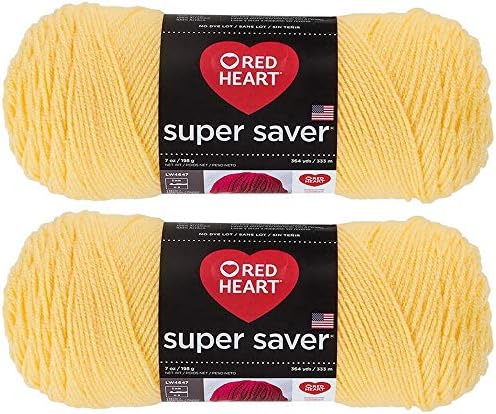 Bulk Buy: Red Heart Super Saver (2-Pack) (Lemon, 7 oz Each Skein)