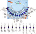 NBEADS 15 Pcs Knitting Stitch Markers, 5 Styles Antique Silver Alloy