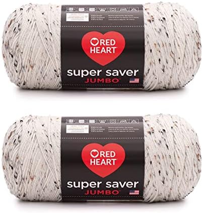 Red Heart Super Saver Jumbo Aran Fleck Yarn, 2-Pack