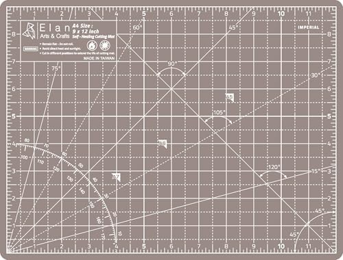 Elan Cutting Mat A4 Black & Taupe, Self Healing Cutting Mat 9x12 Inch