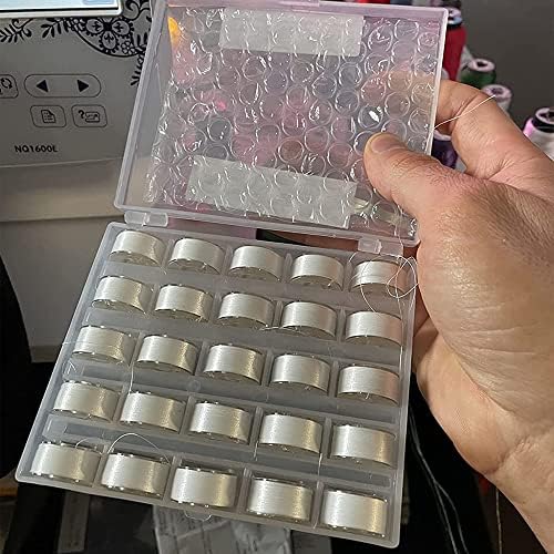 2 Pcs Transparent Bobbin Box,Machine Bobbin Organizer Plastic Case