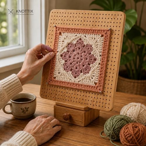 Crochet Blocking Board, 11.8-Inch Bamboo, 10 Pins
