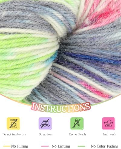 Katech 6 Pack Wool Yarn for Crocheting-Sock Yarn for Knitting