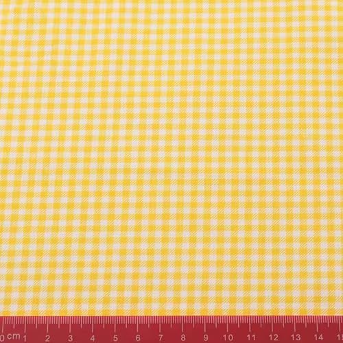 Yellow Gingham Cotton Quilting Fabric 2 Yards, Precut 72" x 63"