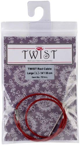 ChiaoGoo Cable 8 inch (20cm) with Key for Twist Red Lace