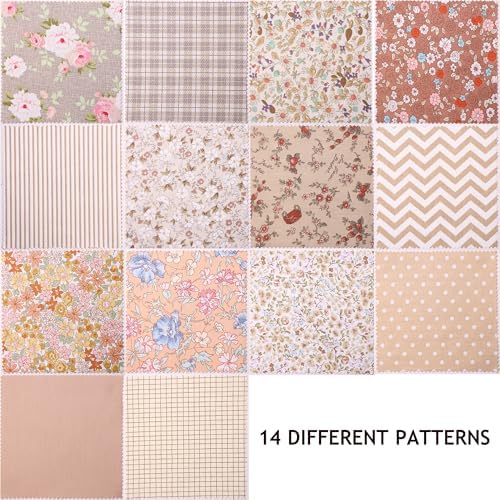 Hanjunzhao Vintage Brown 10-Inch Cotton Precut Squares – 42 Pack