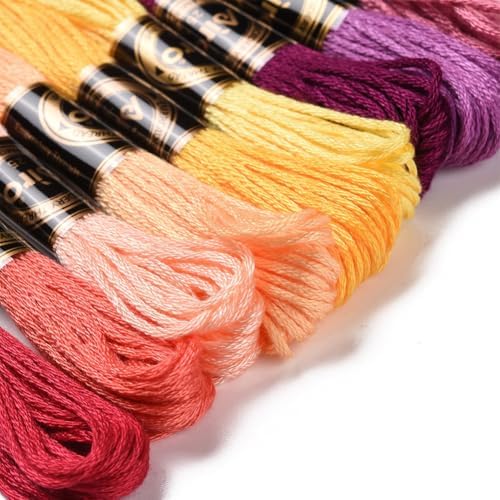 20 Skeins Variegated Embroidery Floss Cross Stitch Threads Colorful