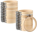 Sawysine 48 Pcs Embroidery Hoop Bulk Tiny Wooden for Cross,3 Inch