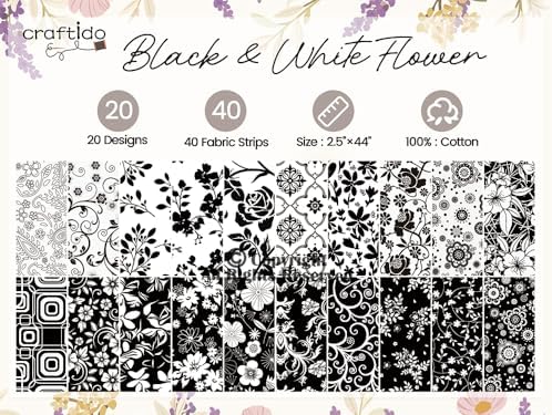 Craftido-20 Options-100% Cotton Jelly Roll Fabric Precut Strips for