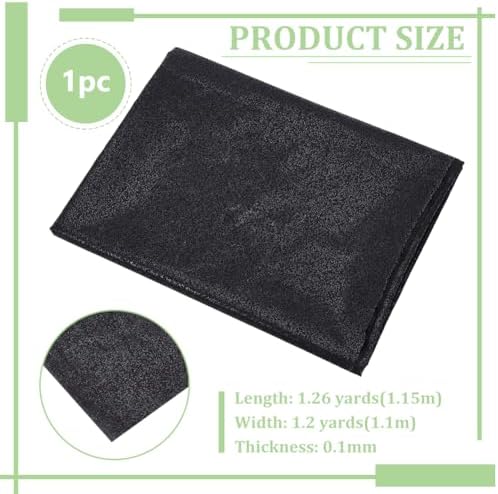BENECREAT 45.27x43.3Inch Black Cotton Interfacing Fabric, Woven