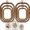 BrightRow 6 Pcs Large Embroidery Hoop Set Decorative Imitated Wood