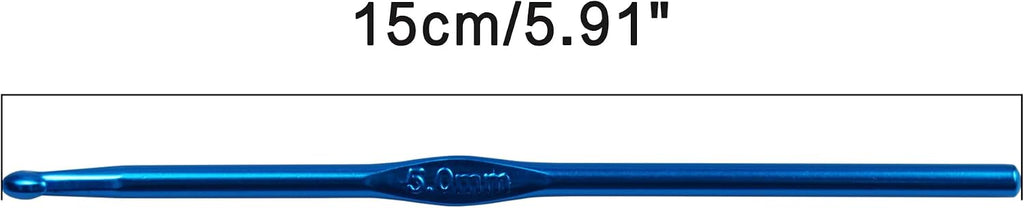 LVYKING Metal Aluminum Crochet Hooks, 5 mm, 10 Pcs, Blue