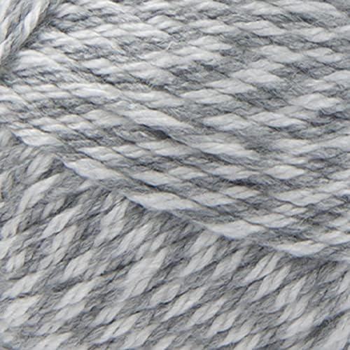 (1 Skein) Lion Brand Yarn Basic Stitch Anti Pilling Yarn, Grey/White