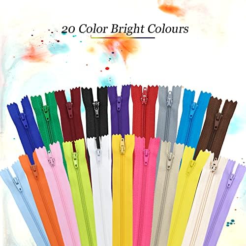 Renashed 60Pcs 12Inch Nylon Coil Zippers for Tailor Sewer Sewing Craft