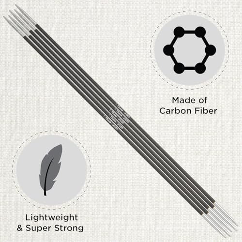 KnitPro Karbonz Double Pointed Needles 6"(15cm) | US Size 00 (1.75mm)