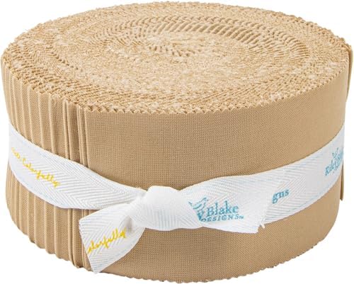 Confetti Cotton Solids Palomino Rolie Polie 40 2.5-inch Strips Riley
