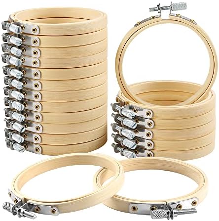 Caydo 20PCS 3 Inch Embroidery Hoop, Small Cross Stitch Hoop for