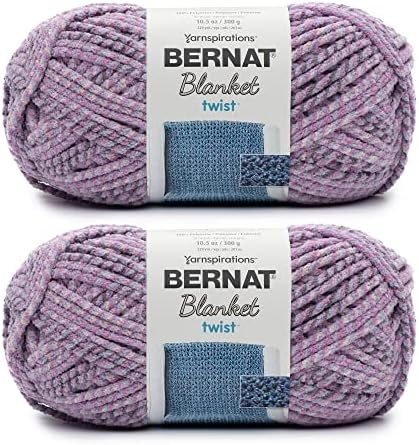 Bernat Blanket Twist Yarn for Crocheting & Knitting, Purple Haze