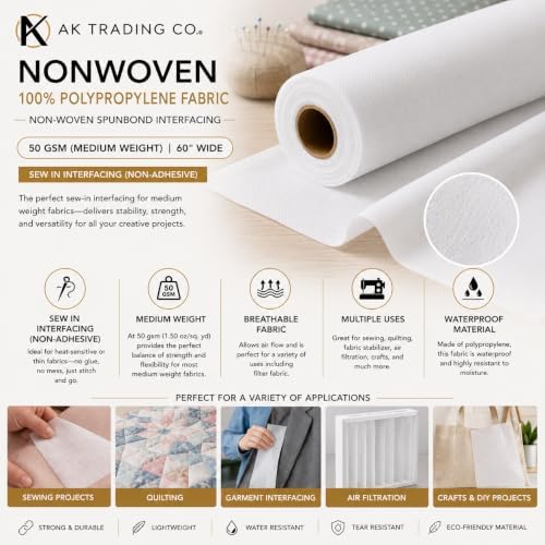 AK TRADING CO. Nonwoven 100% Polypropylene Fabric | Non-Woven Spunbond