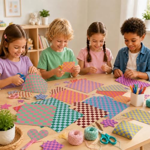 FYSUIMU 12 Pcs Plaid Cotton Fabric Bundles Fat Quarters Colorful