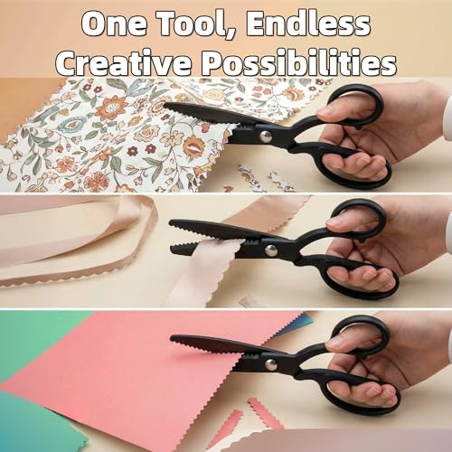 Black Titanium Coated Sewing Scissors - 8-Inch Professional Pinking