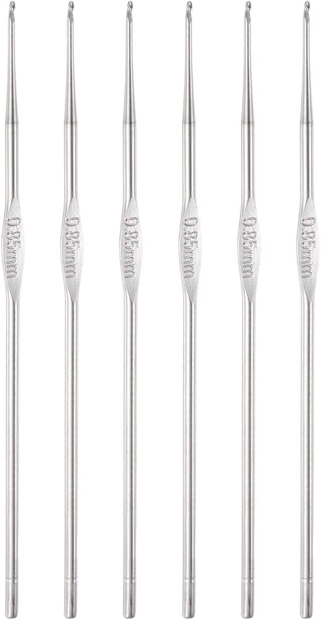 uxcell Stainless Steel Crochet Hook 0.85mm US Size 13 Knitting Needles