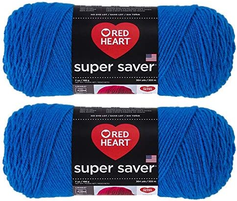 Bulk Buy: Red Heart Super Saver (2-Pack) (Blue, 7 oz Each Skein)