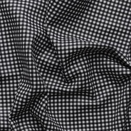 Mook Fabrics Flannel PRT Gingham, Black Cut by The Yard