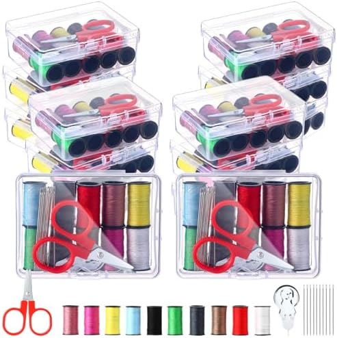 Wavwavw 24 Pcs Mini Travel Sewing Kit Small Sewing Kit Beginner DIY