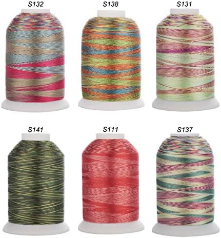 Simthread 6 Colors Polyester Variegated Embroidery Machine Thread