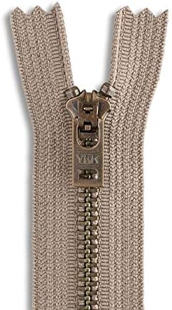 Zipper Antique Brass Jean Zipper 9" Color Khaki Zip for Sewing Craft