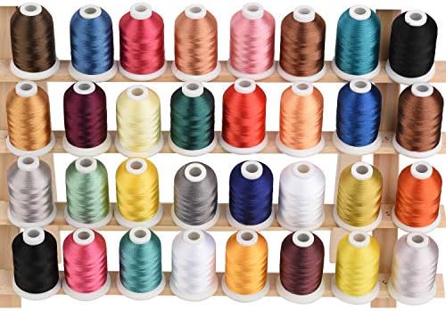 Simthread 32-Color Polyester Embroidery Thread Kit, 500M