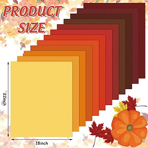 Whaline 12 Pcs Fall Cotton Fat Quarter Bundle, 18 x 22 Inch