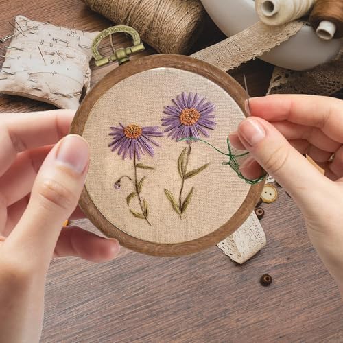 6Pcs 3 Inch Small Embroidery Hoops, Premium Oval Rubber Imitation