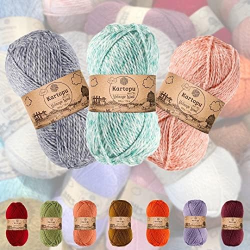 Kartopu Melange Wool,Wool Knitting Rope (4Balls) Each Skein(Ball)