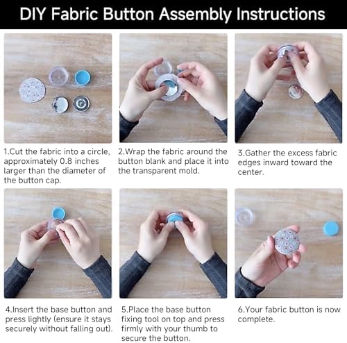 Kodrily 10 Sets Button Covers Kit, Round Upholstery Buttons for