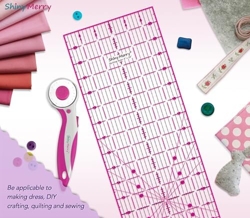 Quilting Ruler 6"x24",Non-Slip Clear Acrylic Sewing Ruler with