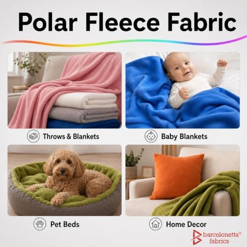 Barcelonetta | Polar Fleece Fabric by the Yard | Anti-Pill | 60" Wide