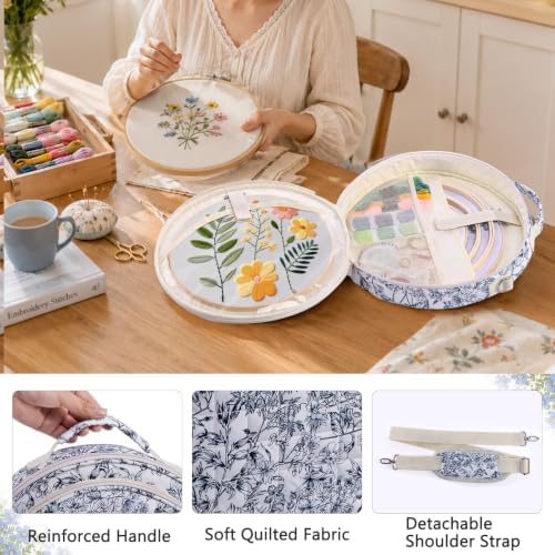 MYBAGZING Embroidery Bag, Hoop Storage Organizer up to 11" for Cross