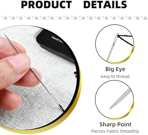 35pcs Steel Needles for Hand Sewing with Threaders Tape Measure