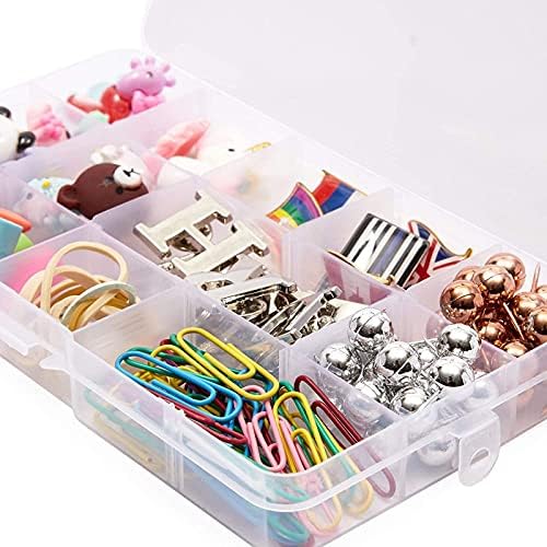 Juvale Clear Plastic Tackle Box - Adjustable 15-Compartment Bead