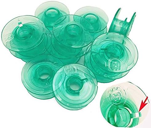 FQTANJU 12 Pieces Green Transparent Plastic Bobbins - #4125615-45, for