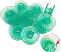 FQTANJU 12 Pieces Green Transparent Plastic Bobbins - #4125615-45, for