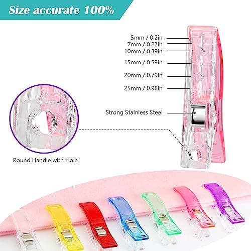 Doukey Large Sewing Clips Fabric Clips 50PCS Jumbo Quilt Clips for