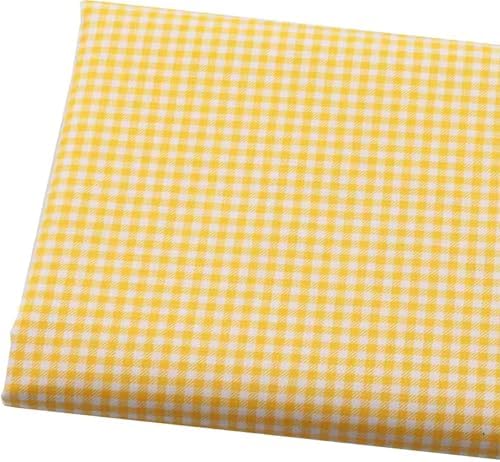 Yellow Gingham Cotton Quilting Fabric 2 Yards, Precut 72" x 63"