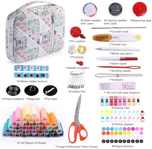 AMOIGEE Complete Sewing Kit for Adults with 230pcs Cute Sewing