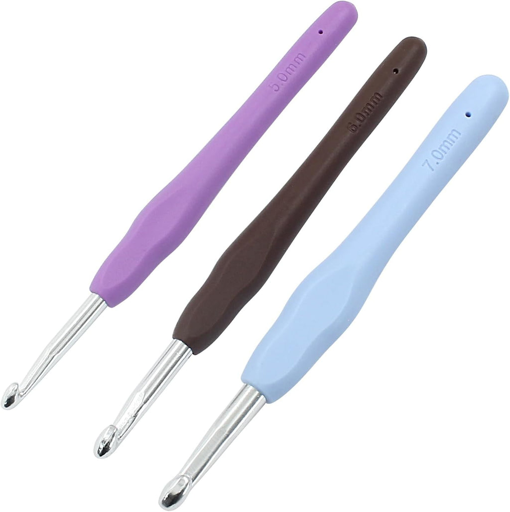 suiwotin 5mm/6mm/7mm Crochet Hook, Aluminum Crochet Hook Set