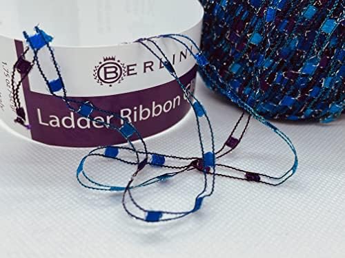 Berlini Ladder Ribbon Glitter Yarn - 50 Grams (1.75 Ounces), 142 Yards